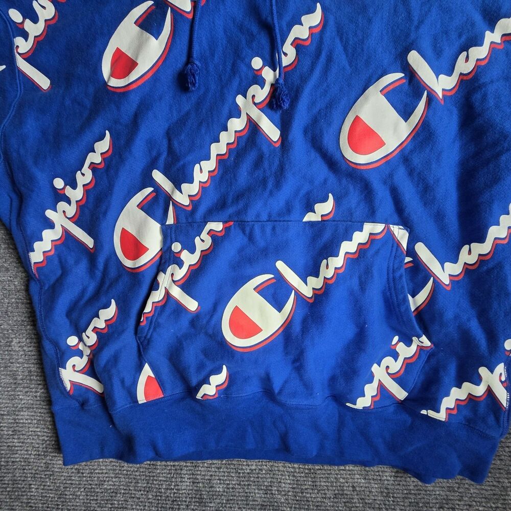 Champion Reverse Weave Hoodie Mens XXXL 3XL ALL-OVER PRINT - Vintage - Picture 2 of 8